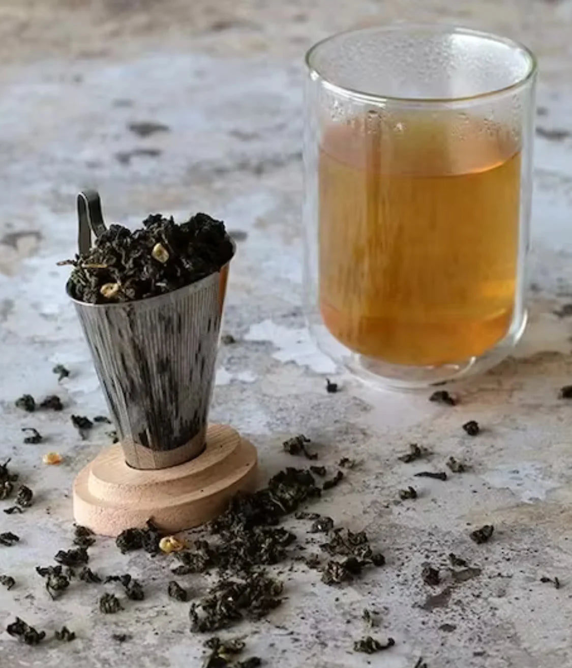 Infuseur à thé et infusion avec support en bois - Près des Reines