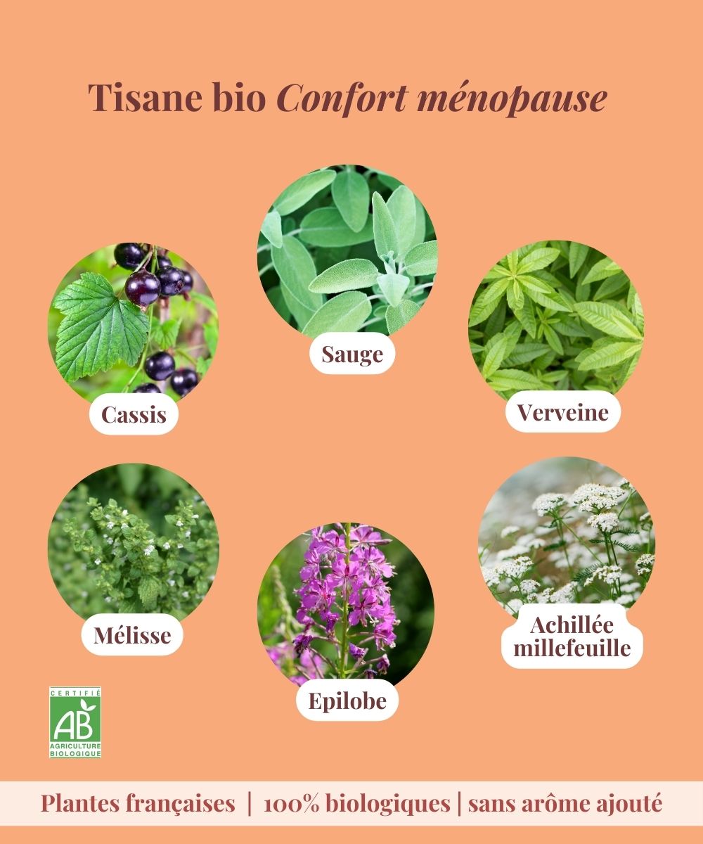 Tisane bio pour la ménopause - Près des Reines