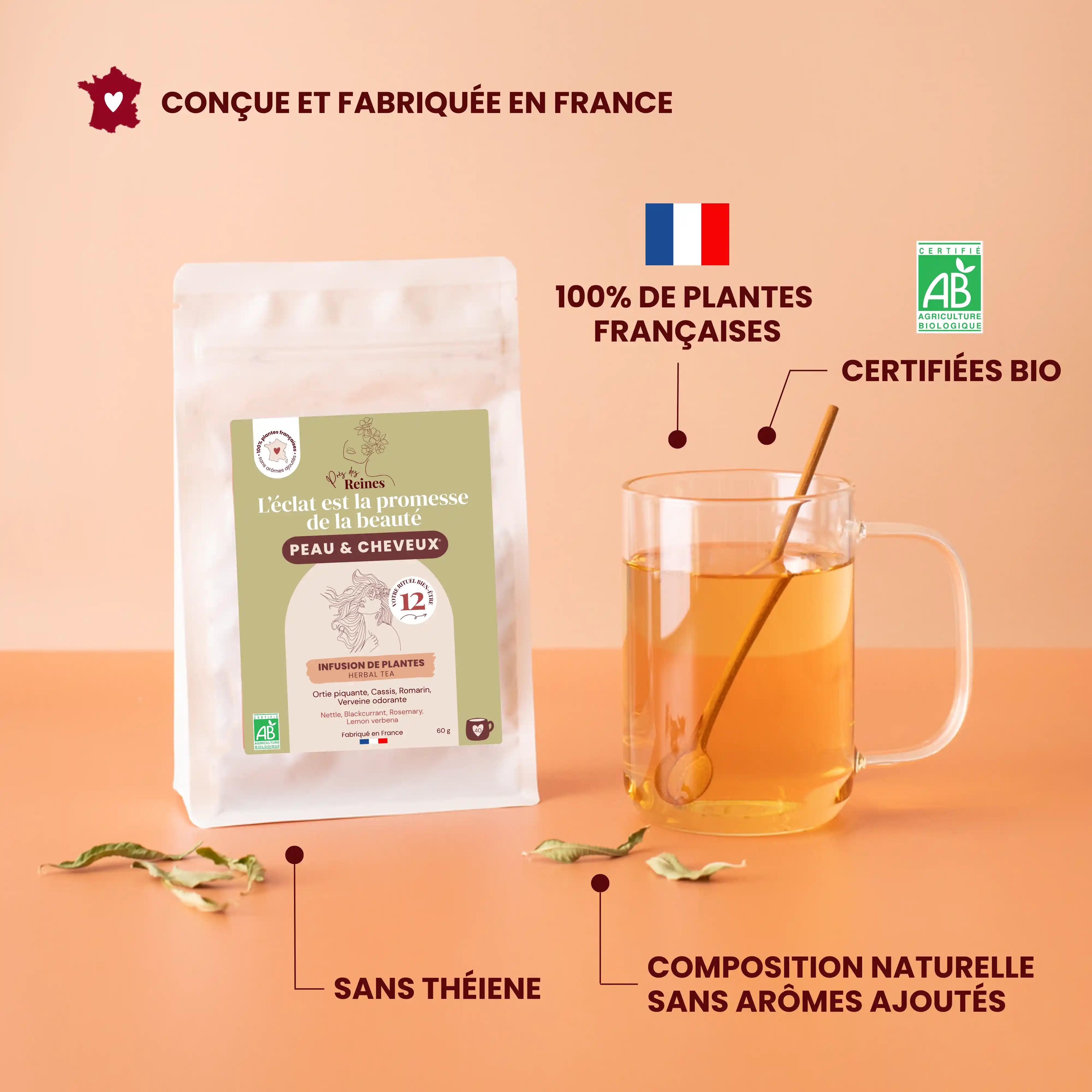 Tisane bio et françaises pour peau et cheveux