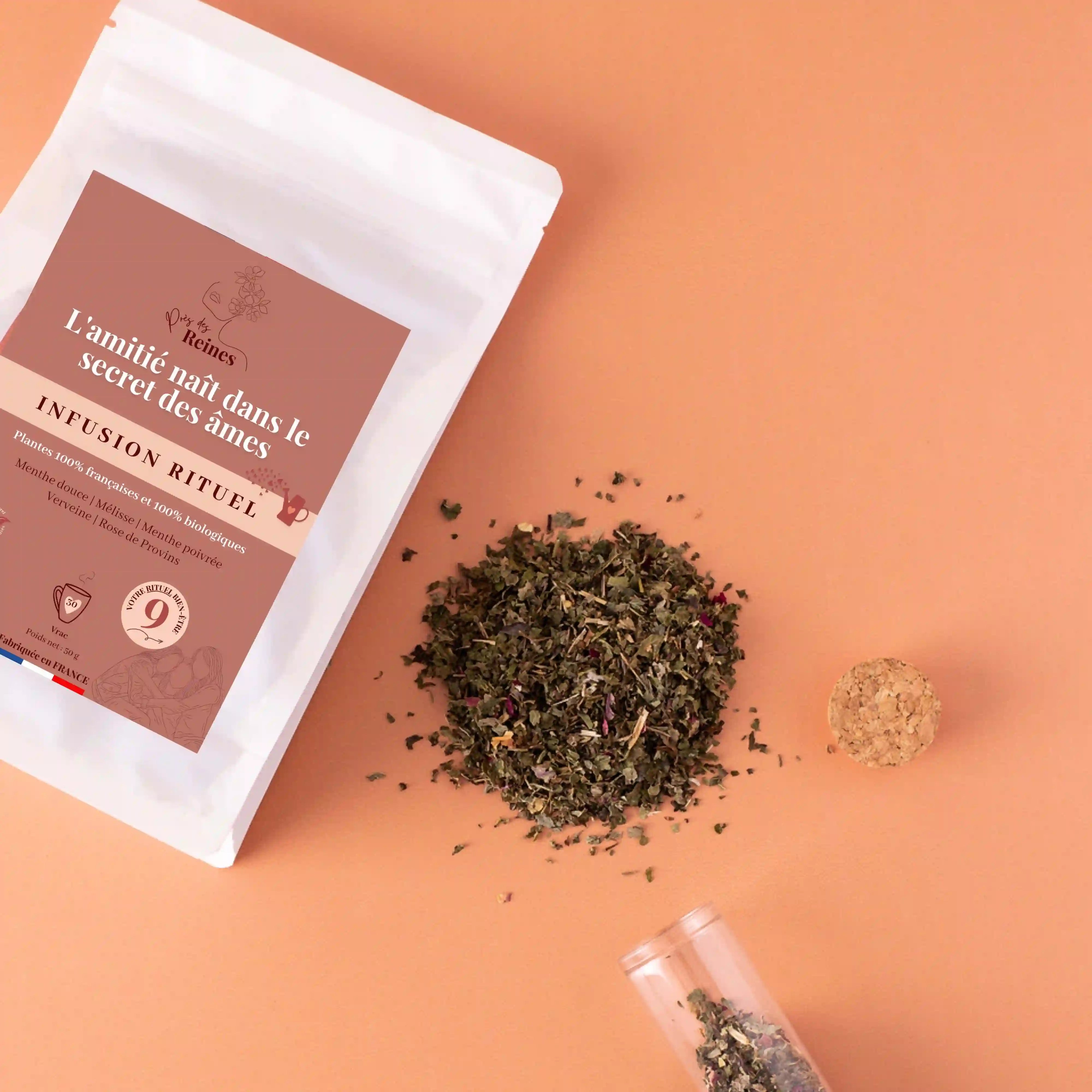 Infusion bio - Entre amies - plantes bio et francaises - Près des Reines