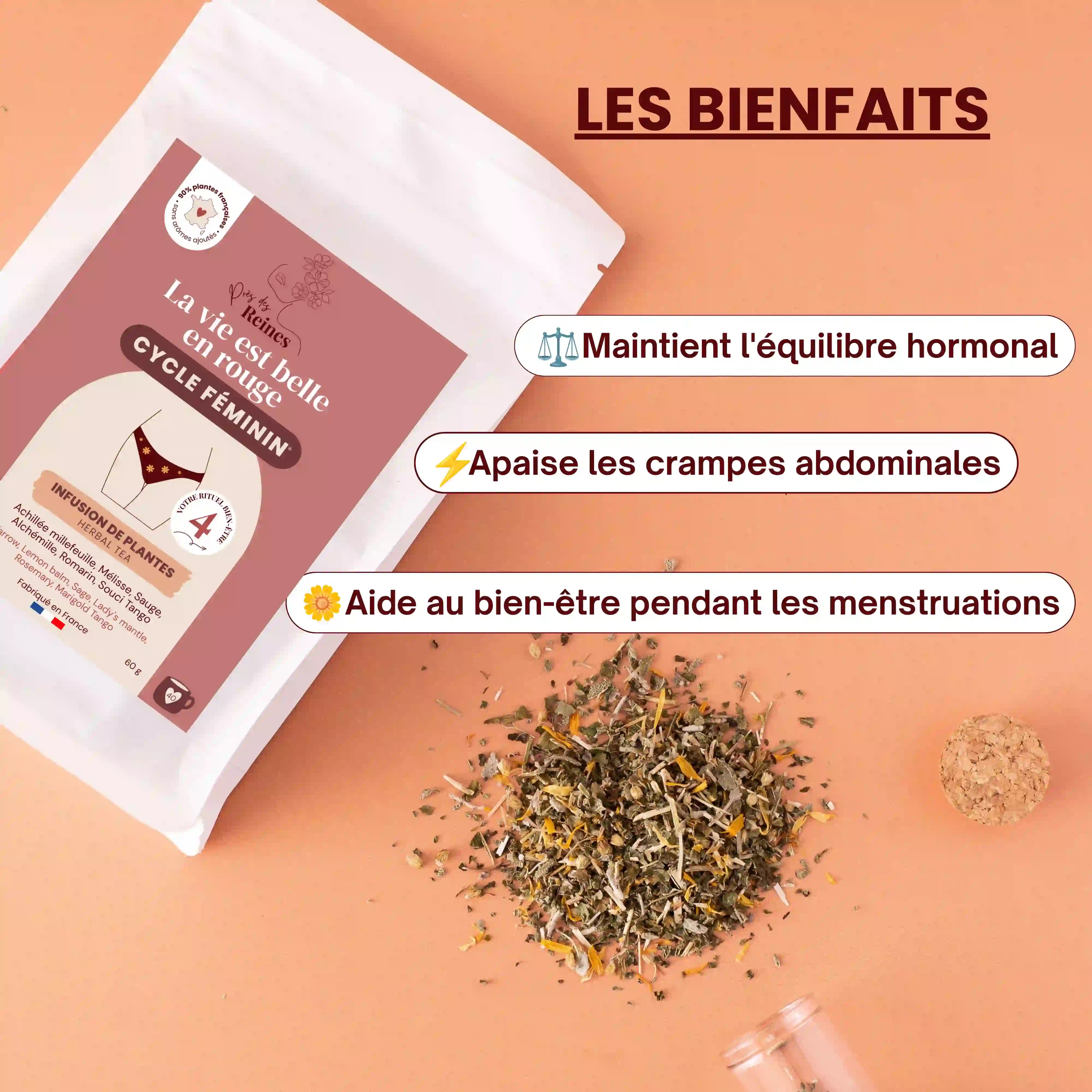 Infusion bio - Règles douloureuses - Les bienfaits- Près des Reines