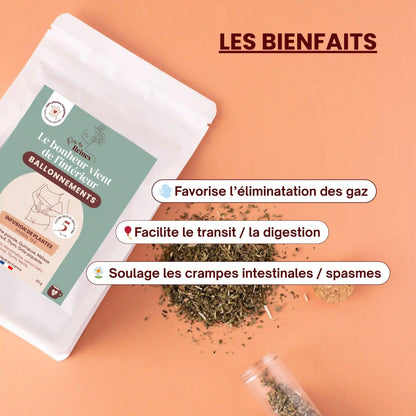 Tisane anti-ballonnements bienfaits Près des Reines