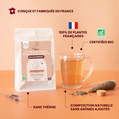 Tisane bio Allaitement - Plantes bio et françaises - Près des Reines
