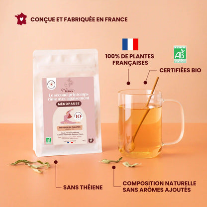 Tisane bio pour la ménopause -  bio et francaise - Près des Reines