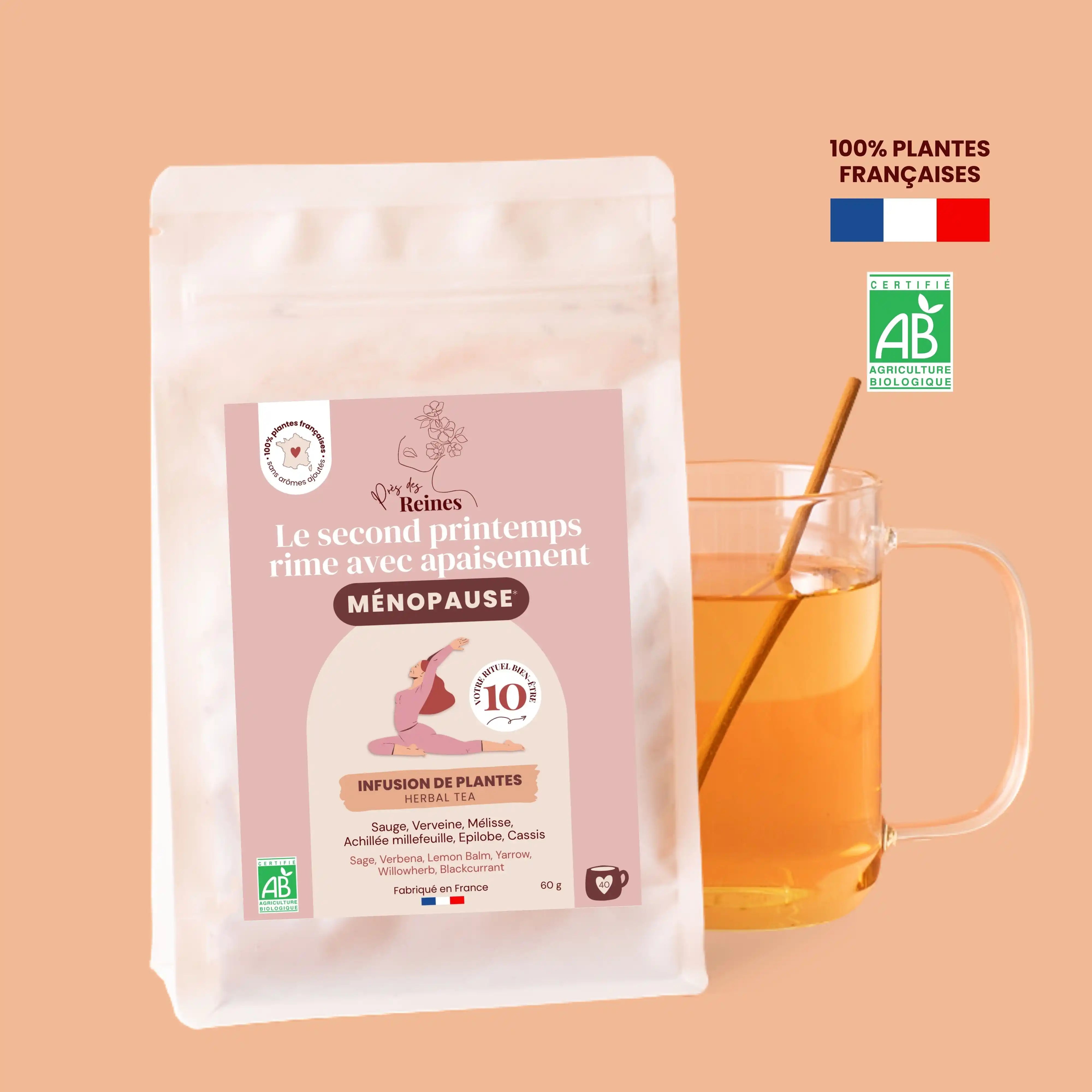 Tisane bio pour la ménopause - Près des Reines