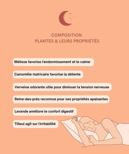 Tisane nuit tranquille bio - Sommeil - Près des Reines