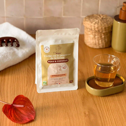 Tisane bio pour peau et cheveux ambiance