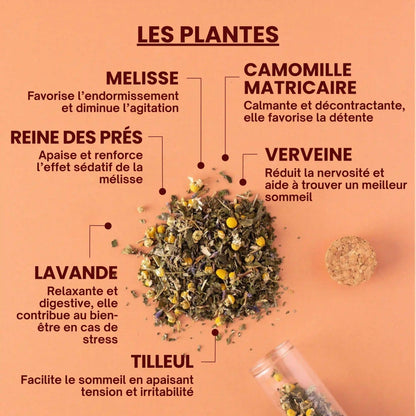 Tisane nuit tranquille - plantes bio - Près des Reines